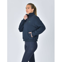 Dublin dames fleece trui met 1/4-rits Marine Marineblauw