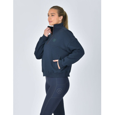 Dublin dames fleece trui met 1/4-rits Marine Marineblauw