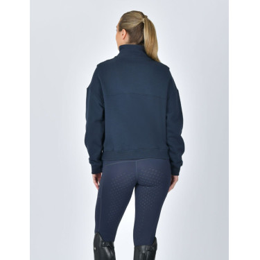 Dublin dames fleece trui met 1/4-rits Marine Marineblauw