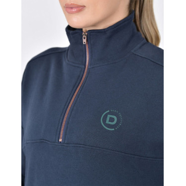 Dublin dames fleece trui met 1/4-rits Marine Marineblauw