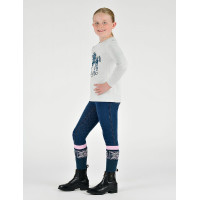 Kinder T-shirt met lange, pofmouwen Dublin Poppy Wit schimmel / Noordse pony