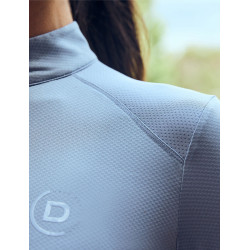 Dublin dames ademend paardrijshirt met lange mouwen Blauwe nevel