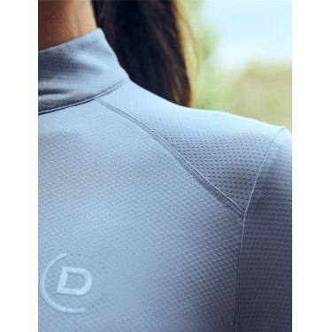 Dublin dames ademend paardrijshirt met lange mouwen Blauwe nevel