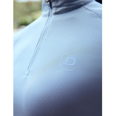 Dublin dames ademend paardrijshirt met lange mouwen Blauwe nevel