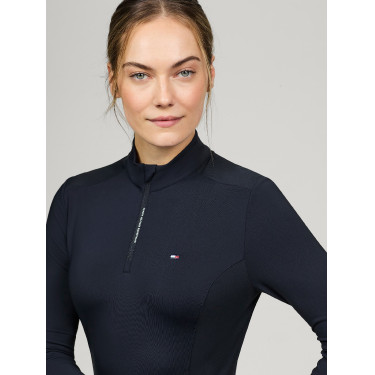 Base Layer Tommy Hilfiger Equestrian Milo 1/4 zip dames Woestijnlucht Blauw Base Layer Tommy Hilfiger Equestrian Milo 1/4 zip dames Woestijnlucht Blauw