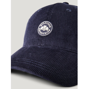 Tommy Hilfiger Equestrian pet van ribfluweel Watson Woestijnlucht Blauw Tommy Hilfiger Equestrian pet van ribfluweel Watson Woestijnlucht Blauw