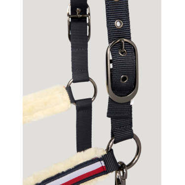 Halster en leadrope Tommy Hilfiger Equestrian Yale met bont Woestijnlucht Blauw Halster en leadrope Tommy Hilfiger Equestrian Yale met bont Woestijnlucht Blauw