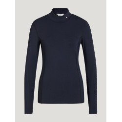 Tommy Hilfiger Equestrian Ava dames coltrui-polo Woestijnlucht Blauw Tommy Hilfiger Equestrian Ava dames coltrui-polo Woestijnlucht Blauw