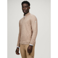 Kasjmier trui Tommy Hilfiger Equestrian 1/2 zip Oakfield heren Taupe Bruin