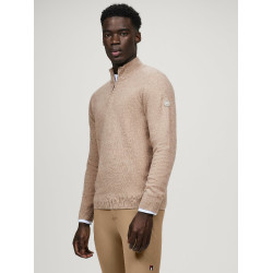 Kasjmier trui Tommy Hilfiger Equestrian 1/2 zip Oakfield heren Taupe Bruin