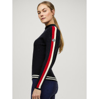 Tommy Hilfiger Equestrian Carol dames sweatvest met rits Woestijnlucht Blauw