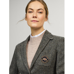 Damesblazer Tommy Hilfiger Equestrian Albany tweed Gemêleerd grijs