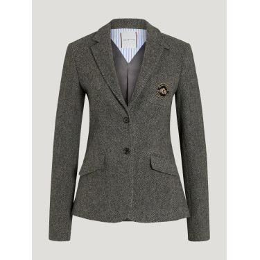 Damesblazer Tommy Hilfiger Equestrian Albany tweed Gemêleerd grijs