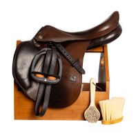 Grooming Deluxe borstelen-zadelkist van Kentucky Hout Beige Grooming Deluxe borstelen-zadelkist van Kentucky Hout Beige