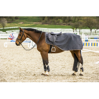 Couvre-reins Equithème Tyrex 1200 D doublé polaire Gris / orange