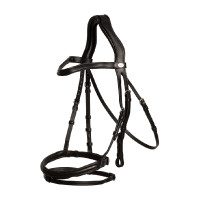 Dy'on gecombineerde neusriem hoofdstel van soepel leer Zwart