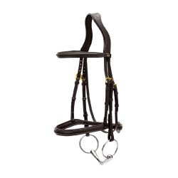 Dy'on hoofdstel met gevlochten neusriem zonder keelriem Zwart