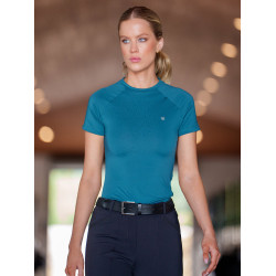 Base Layer Equestrian Stockholm Dynamic dames korte mouwen Teal blauw
