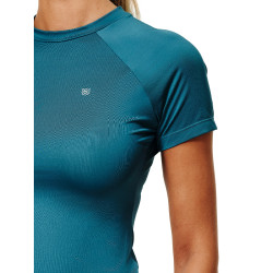 Base Layer Equestrian Stockholm Dynamic dames korte mouwen Teal blauw