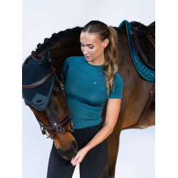 Base Layer Equestrian Stockholm Dynamic dames korte mouwen Teal blauw