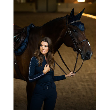 Antivliegen-oornetje Equestrian Stockholm Marine moderne tech Marineblauw