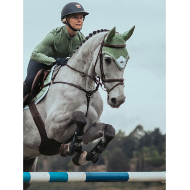 Antivliegen-oornetje Equestrian Stockholm Wit pistache Groen