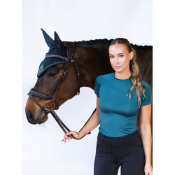 Moderne Equestrian Stockholm vliegenkap Teal blauw