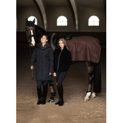 Vierkante fleece-zadeldekje Equestrian Stockholm Moderne mokka