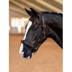 Equestrian Stockholm anatomisch glinsterend lederen halster Full kastanjebruin Equestrian Stockholm anatomisch glinsterend lederen halster Full kastanjebruin