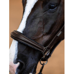 Equestrian Stockholm anatomisch glinsterend lederen halster Full kastanjebruin Equestrian Stockholm anatomisch glinsterend lederen halster Full kastanjebruin