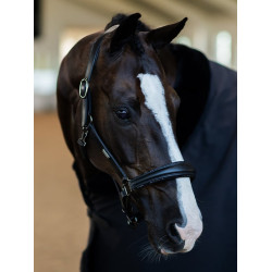 Equestrian Stockholm anatomisch glinsterend lederen halster Zwarte editie Equestrian Stockholm anatomisch glinsterend lederen halster Zwarte editie