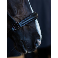Equestrian Stockholm anatomisch glinsterend lederen halster Zwarte editie