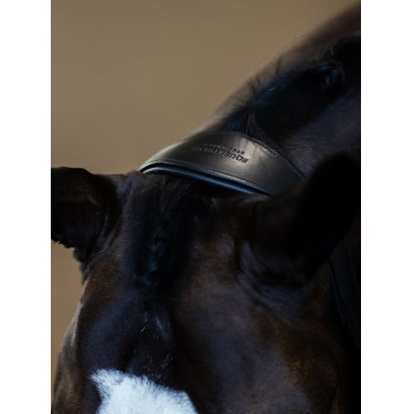 Equestrian Stockholm anatomisch glinsterend lederen halster Zwarte editie Equestrian Stockholm anatomisch glinsterend lederen halster Zwarte editie