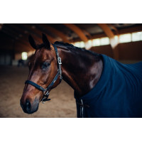 Lederen halster en lijn Equestrian Stockholm met ketting Marine Marineblauw Lederen halster en lijn Equestrian Stockholm met ketting Marine Marineblauw