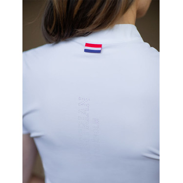 Wedstrijdshirt Equestrian Stockholm Divine Motion dames korte mouwen Netherlands Wit