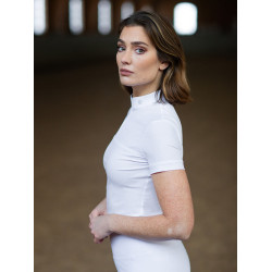 Wedstrijdpolo Equestrian Stockholm Divine Motion dames korte mouw Sweden Wit