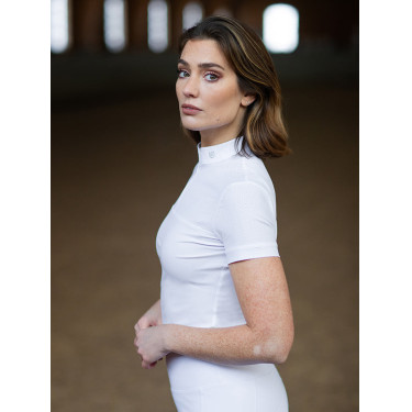 Wedstrijdpolo Equestrian Stockholm Divine Motion dames korte mouw Sweden Wit