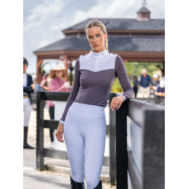Wedstrijdpolo Equestrian Stockholm Fine Line dames Donkerpaars