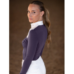 Wedstrijdpolo Equestrian Stockholm Fine Line dames Donkerpaars