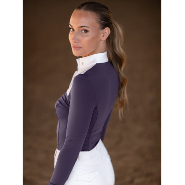Wedstrijdpolo Equestrian Stockholm Fine Line dames Donkerpaars