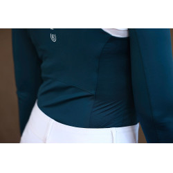Wedstrijdpolo Equestrian Stockholm Light Breeze dames met lange mouwen Prarie blauw