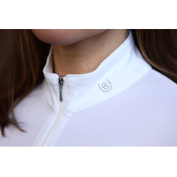 Wedstrijdpolo Equestrian Stockholm Light Breeze dames met lange mouwen Prarie blauw
