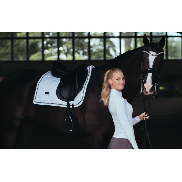 Wedstrijdpolo Equestrian Stockholm Light Breeze dames lange mouwen UV Wit perfectie