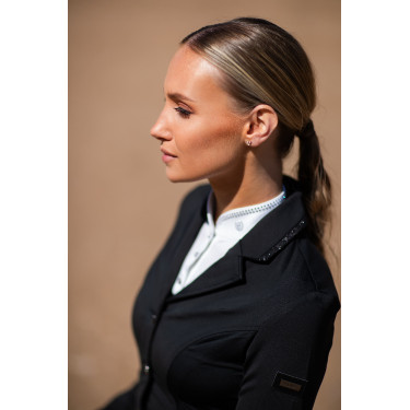 Wedstrijdpolo Equestrian Stockholm Revenew lange mouwen dames Zwarte editie