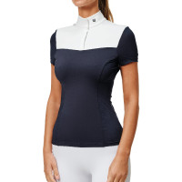 Wedstrijdpolo met korte mouwen Equestrian Stockholm refined dames Marine Marineblauw