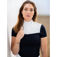 Wedstrijdpolo met korte mouwen Equestrian Stockholm refined dames Marine Marineblauw