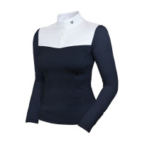 Wedstrijdpolo met lange mouwen Equestrian Stockholm refined dames Marine Marineblauw