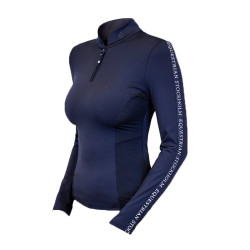 Dames longsleeve polo Equestrian Stockholm Power Marine moderne tech
