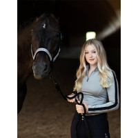 Dames longsleeve polo Equestrian Stockholm Reflective Power Glanzend zwart Dames longsleeve polo Equestrian Stockholm Reflective Power Glanzend zwart