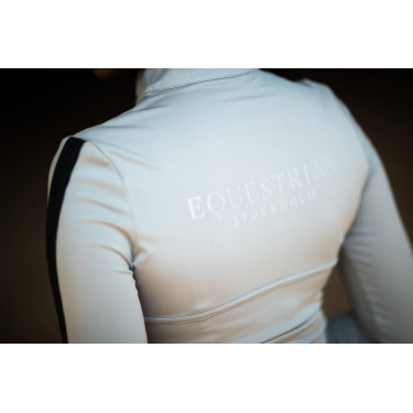 Dames longsleeve polo Equestrian Stockholm Reflective Power Glanzend zwart